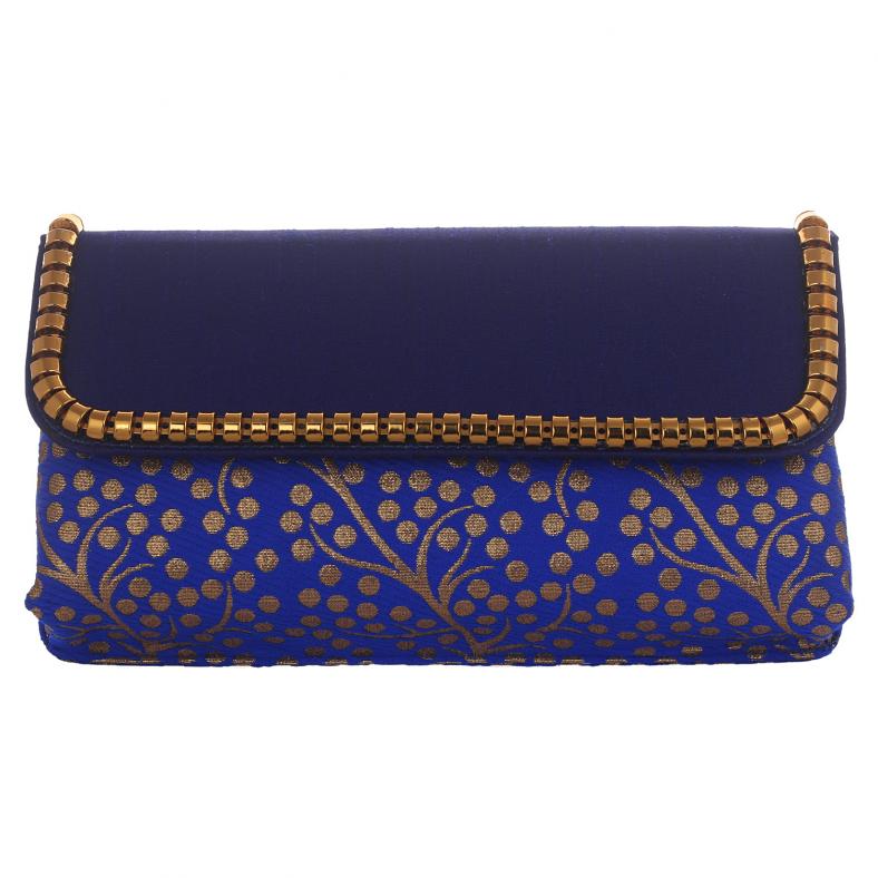 Handmade Womens Modern Blue Clutch Purse Evening bag