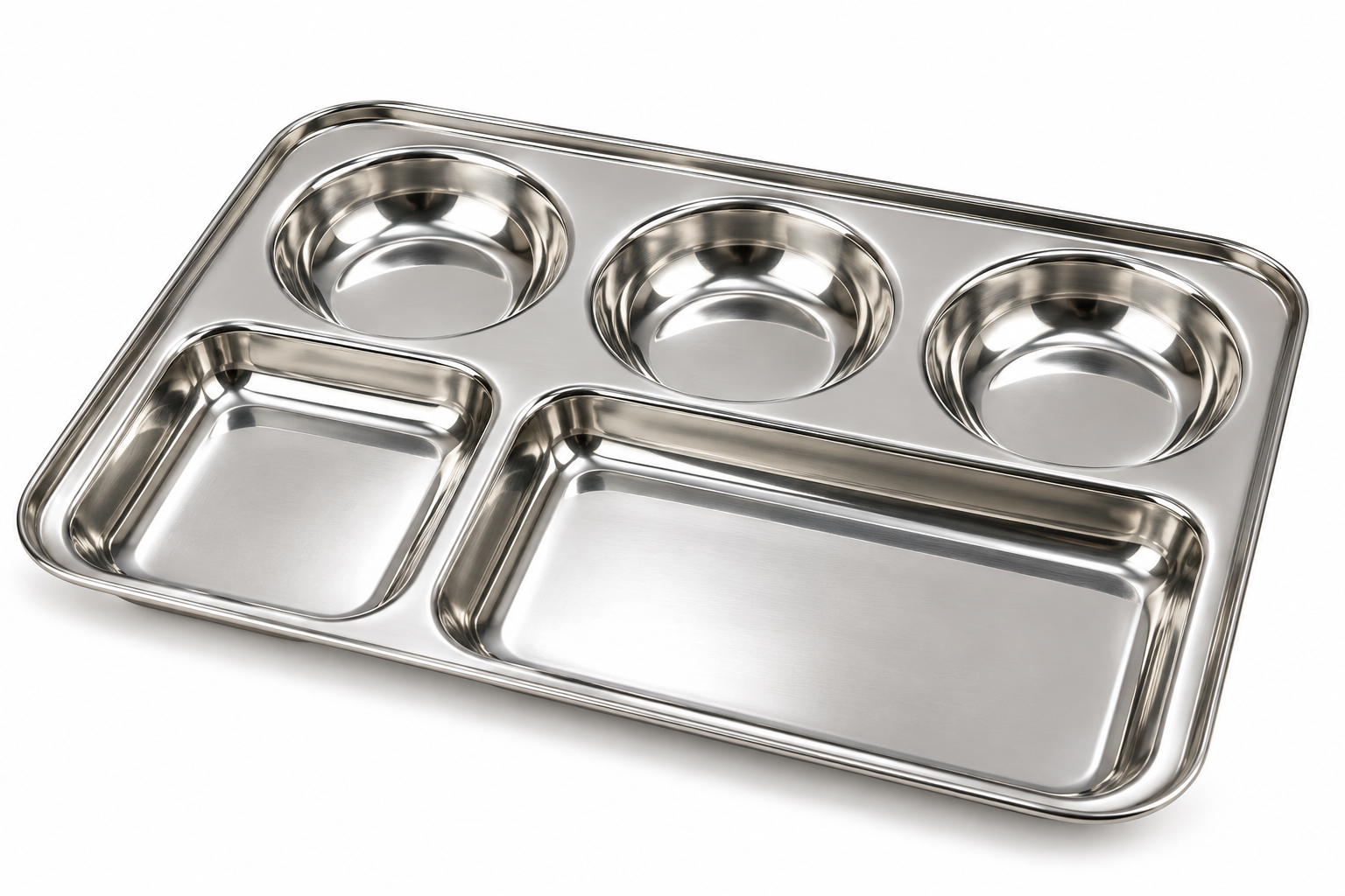 Stainless Steel thali (12 pack) 5 compt