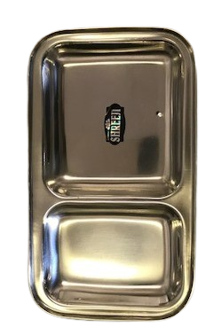 6 Pcs Stainless Steel Rectangle Plate / Thali w/ 2 Compartments