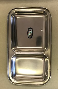 Stainless Steel Rectangle Plate / Thali w/ 2 Compartments (6 Pcs ...