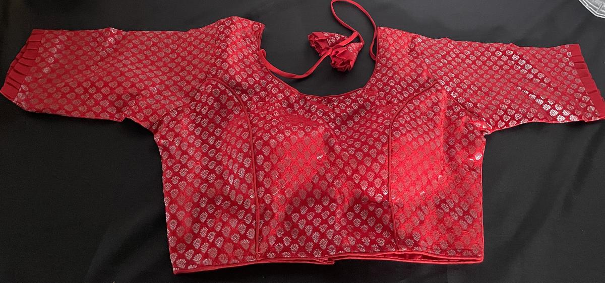Khatan Banarasi Readymade Saree Blouse(Red)