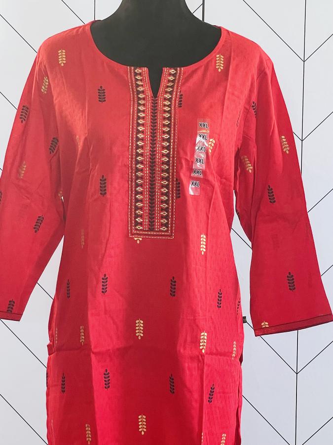 Pure Cotton Kurti with Embroidery Work (2XL)