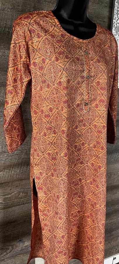 Pure Soft Rayon Kurti Tunic w/ Traditional Design Print Pure Soft Rayon Kurti Tunic w/ Traditional Design Print