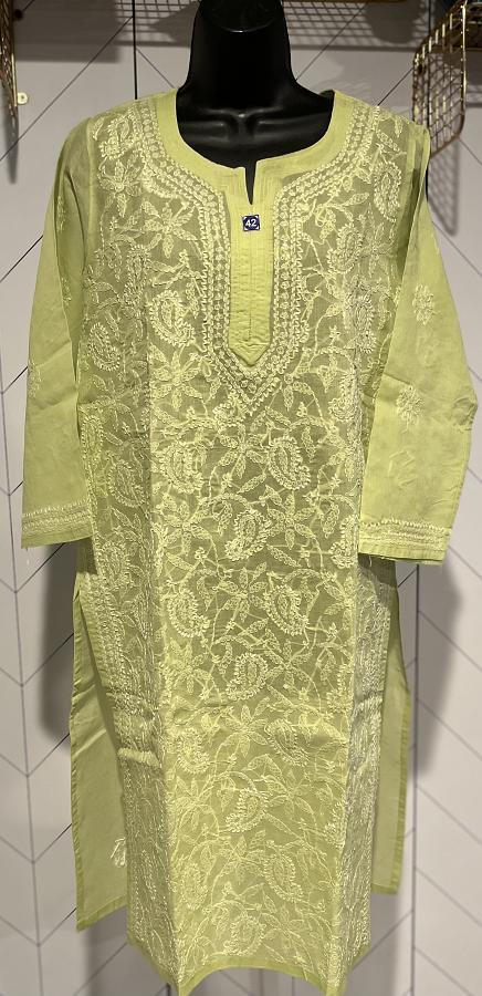 Pure Cotton Chikankari Embroidery Thread Work Kurti