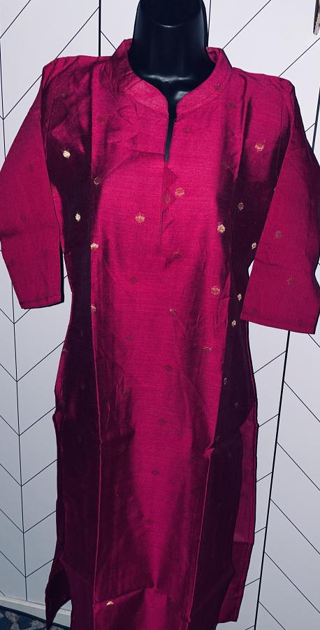 Dark Rani Pink Designer Pure Cotton Kurti Tunic (Sizes M ) Dark Rani Pink Designer Pure Cotton Kurti Tunic (Sizes M )