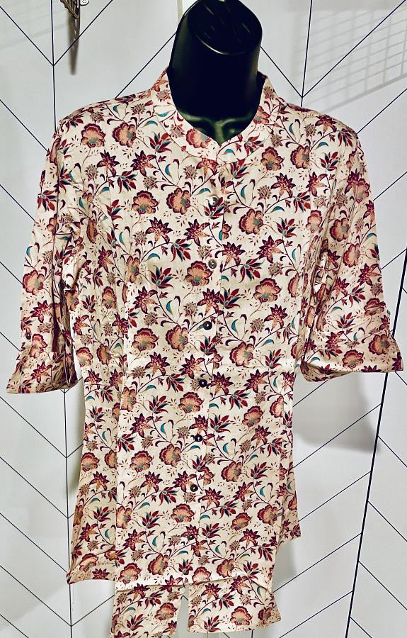 Princess Cut Soft Printed Cotton Short Kurti (Liva Certified)(Size :L) Princess Cut Soft Printed Cotton Short Kurti (Liva Certified)(Size :L)