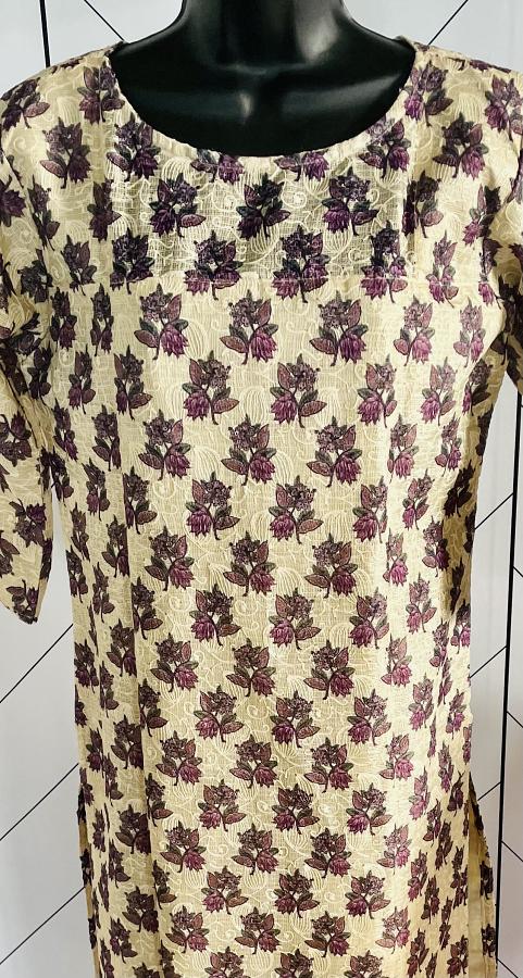 Cream Floral Print Kota Cotton Long Kurti (Sizes S & M ) Cream Floral Print Kota Cotton Long Kurti (Sizes S & M )