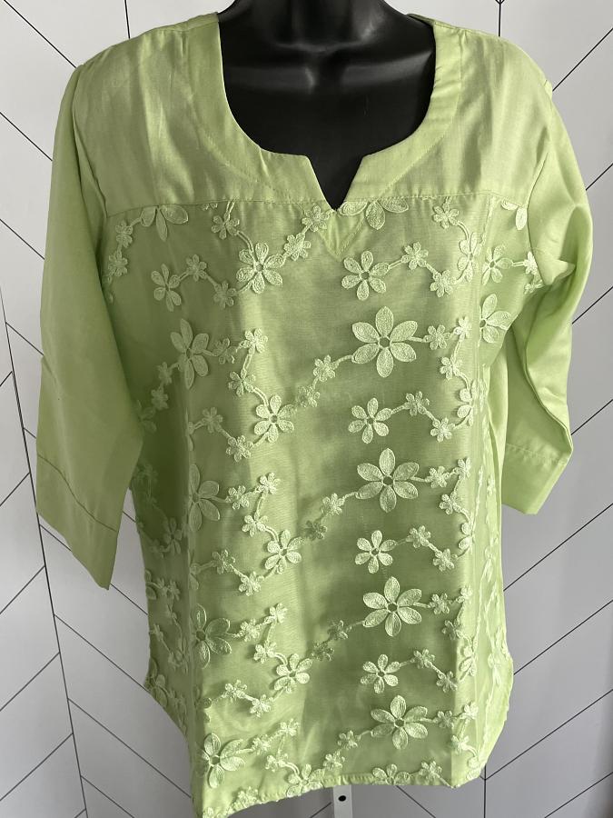 Pure Soft Cotton Kurti with Net Embroidery Work(Size XL) Pure Soft Cotton Kurti with Net Embroidery Work(Size XL)