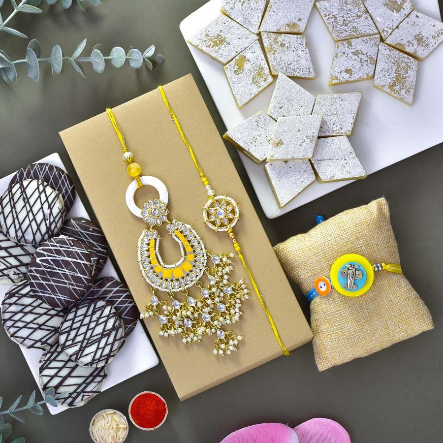 Complete Family Hamper with Bahiya Bhabhi Rakhi and Kid Rakhi Complete Family Hamper with Bahiya Bhabhi Rakhi and Kid Rakhi