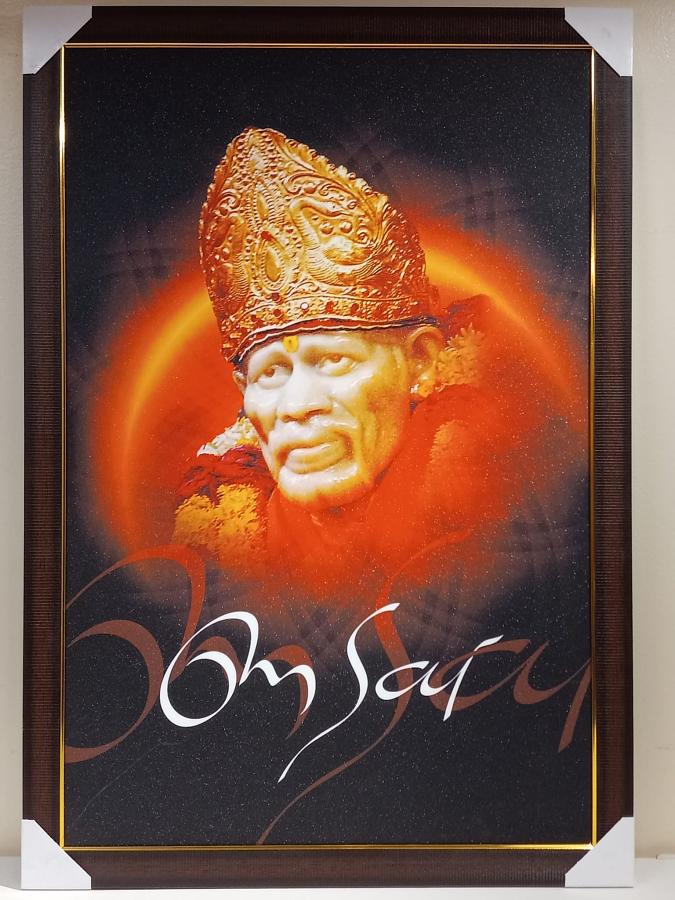 Beautiful Wooden Framed Canvas Print Picture of Sai Baba # 4 - 23 x 33" Beautiful Wooden Framed Canvas Print Picture of Sai Baba # 4 - 23 x 33"