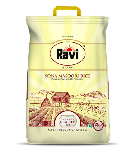 Ravi Sona Masoori Rice - 20 Lb