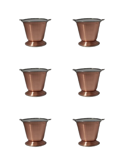 6Pcs - Copper Stainless Steel Bucket Serving Ware (Plain) - 2 Sizes 6Pcs - Copper Stainless Steel Bucket Serving Ware (Plain) - 2 Sizes