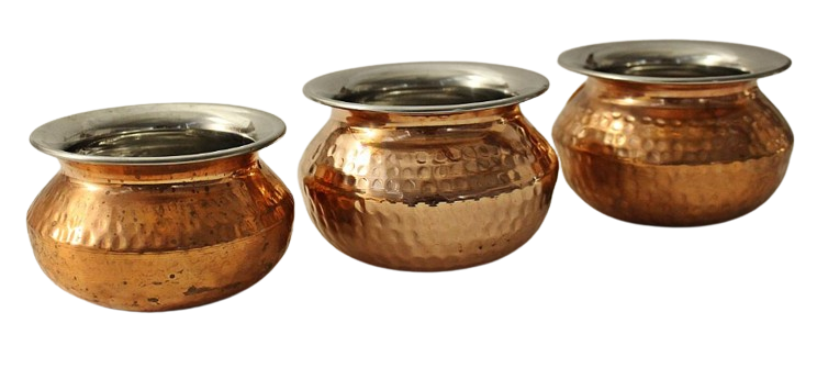 Hammered Copper Punjabi Handi (Serving Bowls)