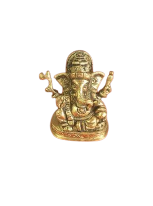 Decorative Brass Statue of Lord Ganesha - 3"