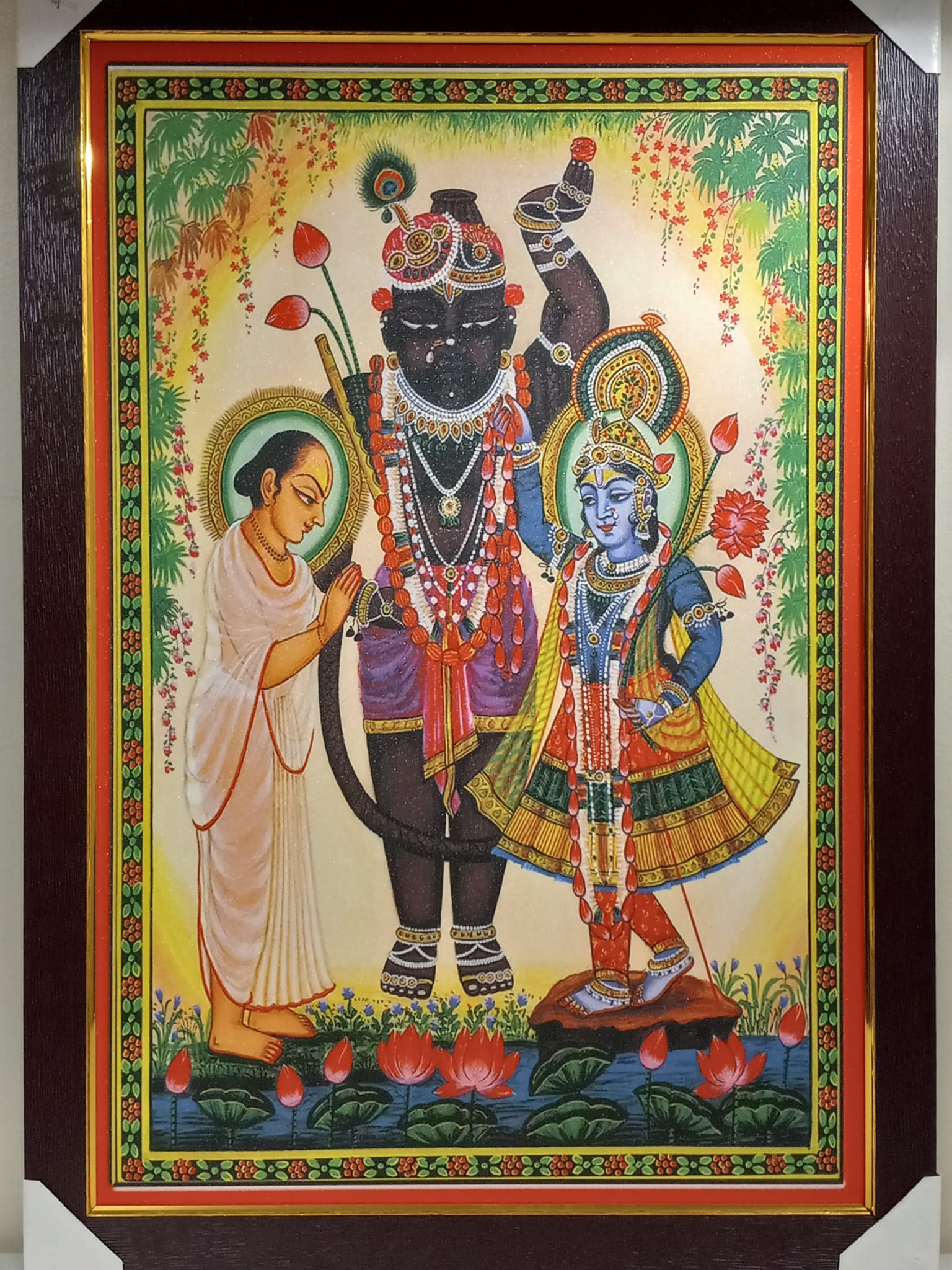 Beautiful Wooden Framed Canvas Print Picture of ShreeNathji # 1 - 23 x 33" Beautiful Wooden Framed Canvas Print Picture of ShreeNathji # 1 - 23 x 33"