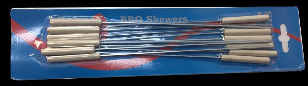 Skewers / Kebab Sticks for BBQ Grilling W/ Wood Handle 12 Pcs