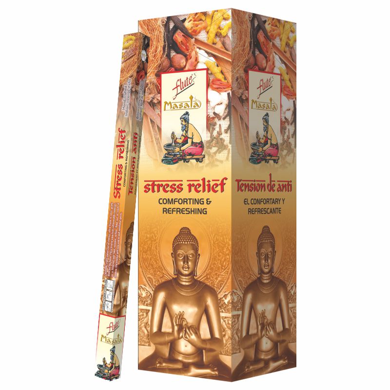 Flute Brand Stress Relief Natural Masala Incense-7 sticks/pack-25 Packs/Box Flute Brand Stress Relief Natural Masala Incense-7 sticks/pack-25 Packs/Box