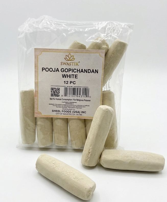 Swastik - Pooja Gopichandan White Sticks Net Wt: 2.64oz (75gm)