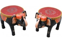 Elephant Shaped Traditional Style Tables / Stools