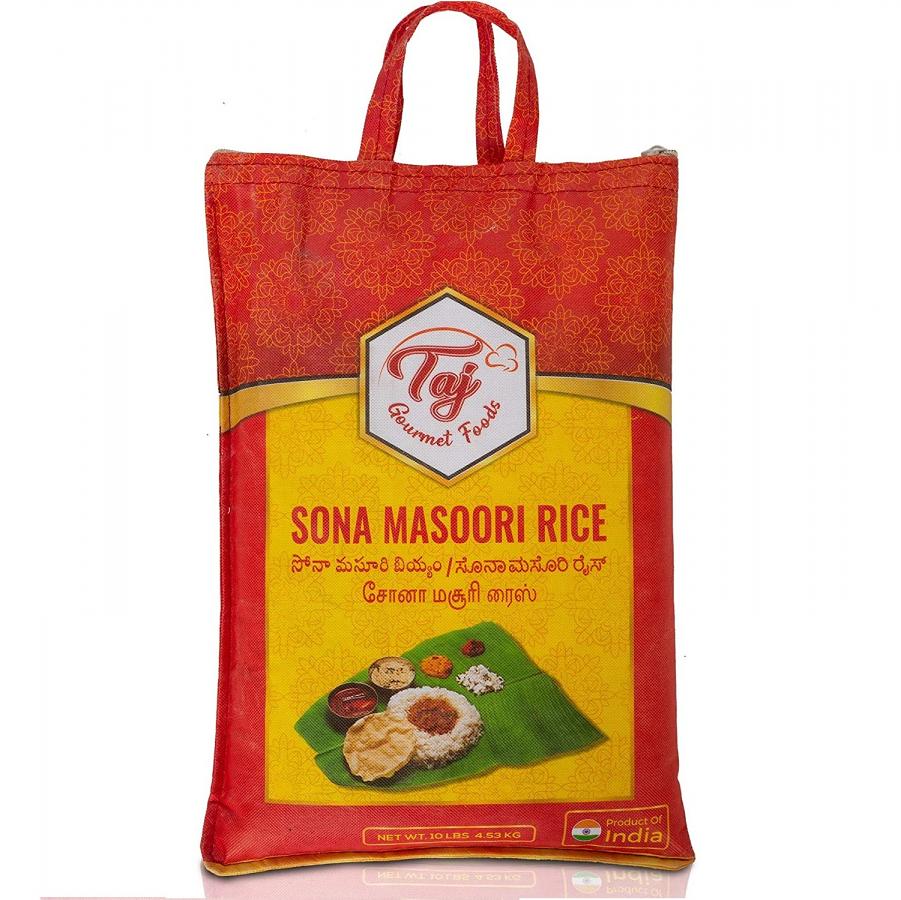 TAJ Gourmet Sona Masoori Rice, 10-Pounds