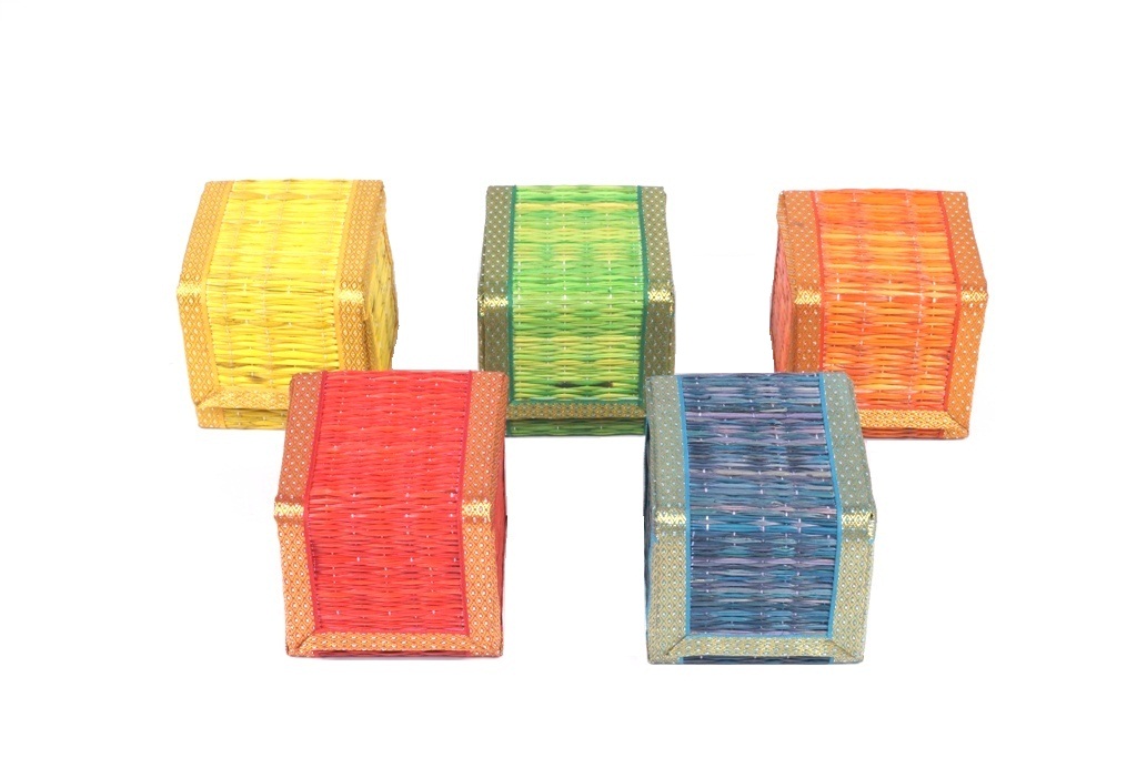 Handmade Kora Grass Cute Button Box