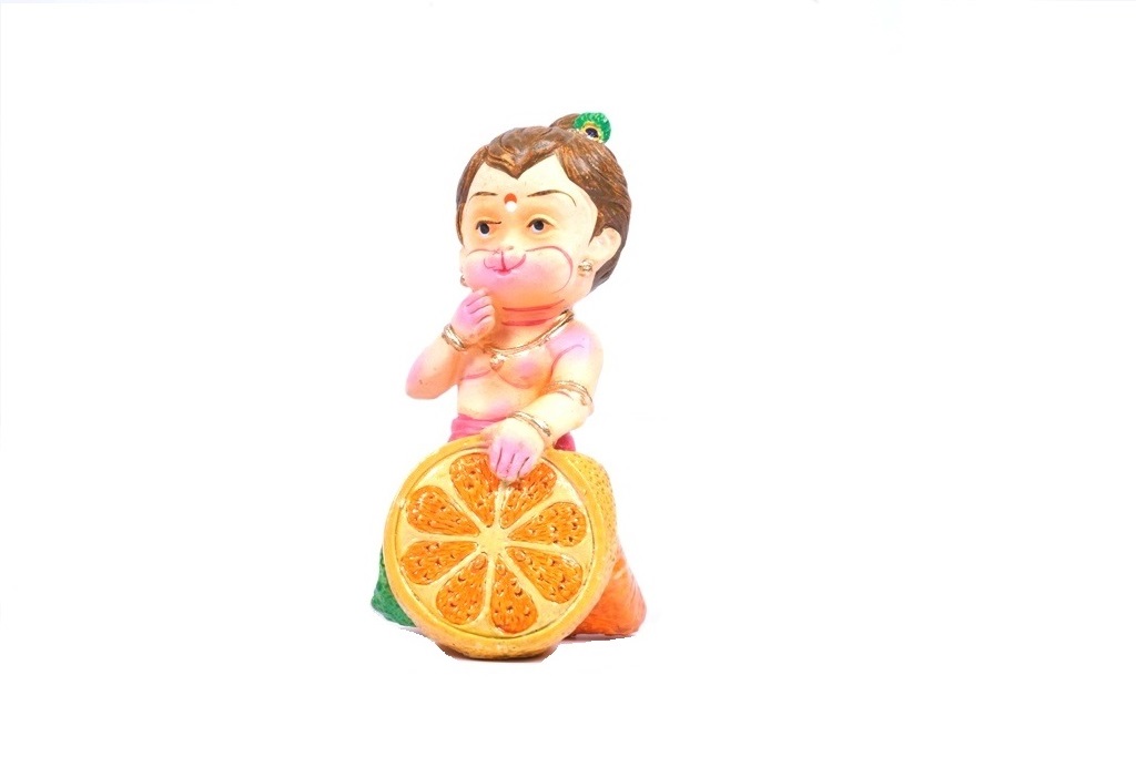 Navarathri Terracotta Hanuman On Orange