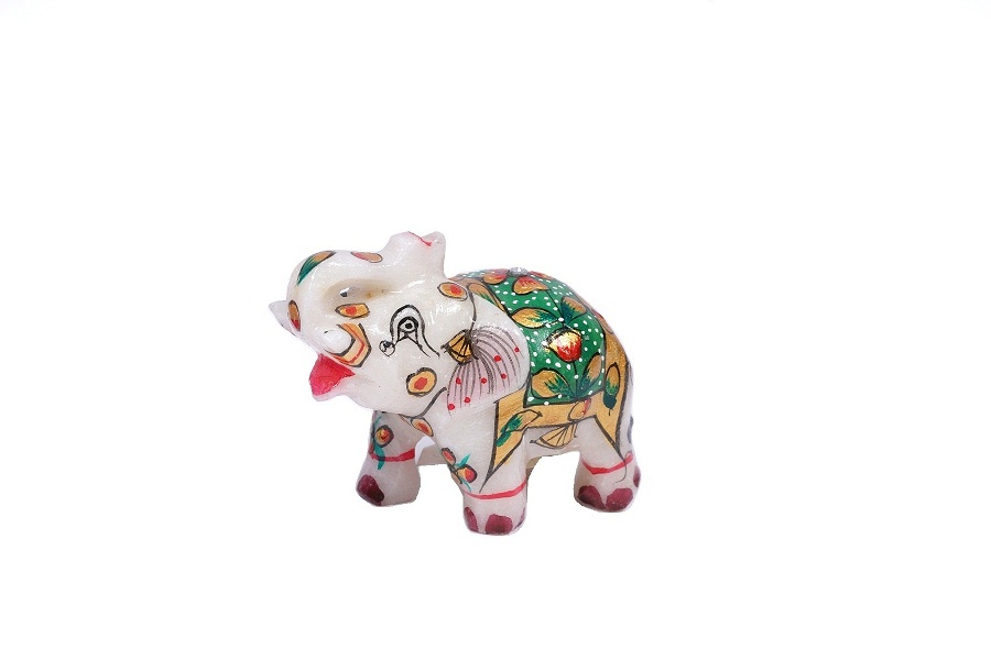 ROYAL MARBLE ELEPHANT STATUE 2.5"