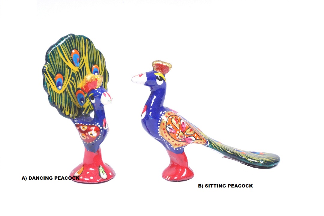 HANDPAINTED MEENAKARI METAL MINI PEACOCK