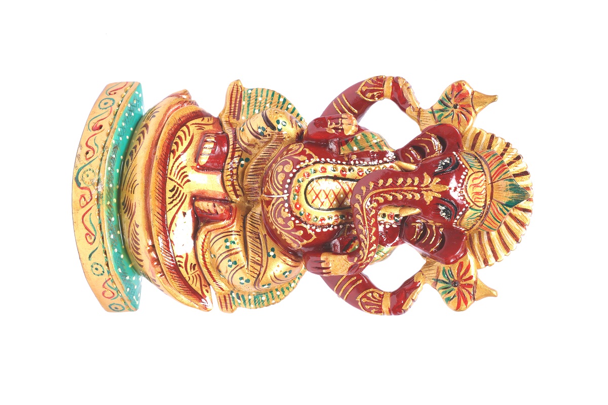 Rajasthani Wood Red Ganesha