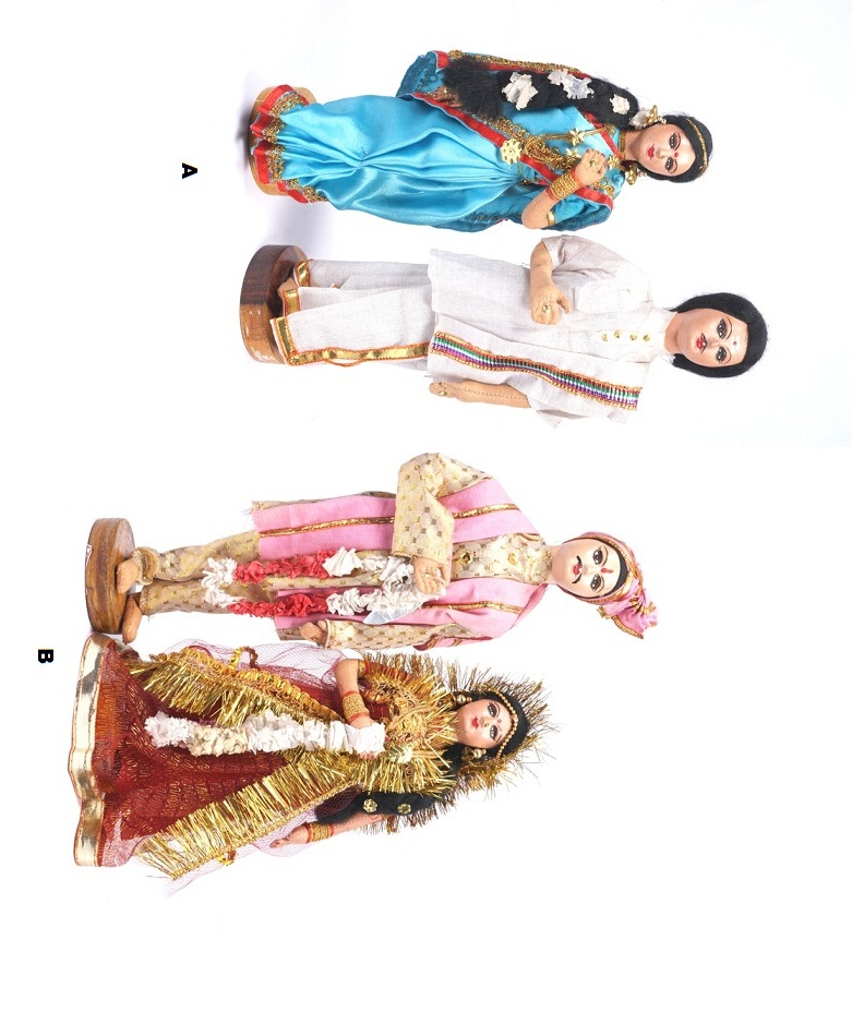 Handmade Rajasthani Fabric Couple Navarathri Doll 