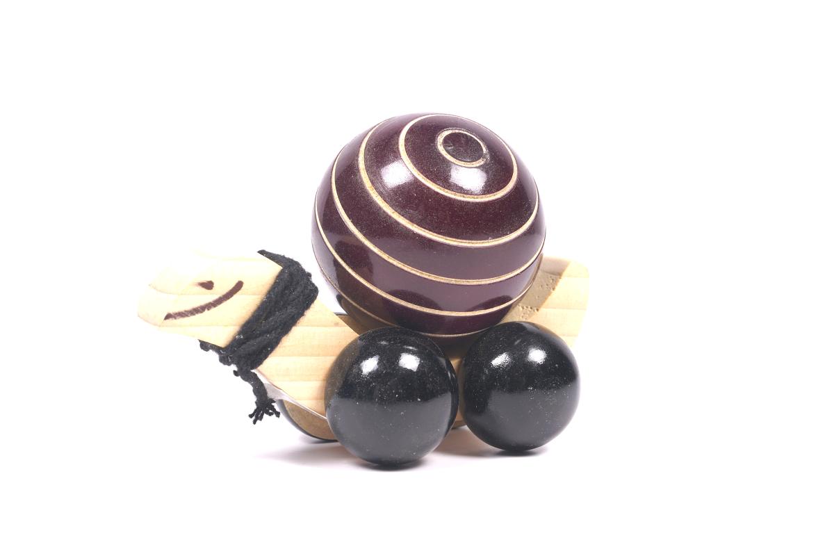 Handcrafted Wooden Channapatna Snail Toy in Brown 