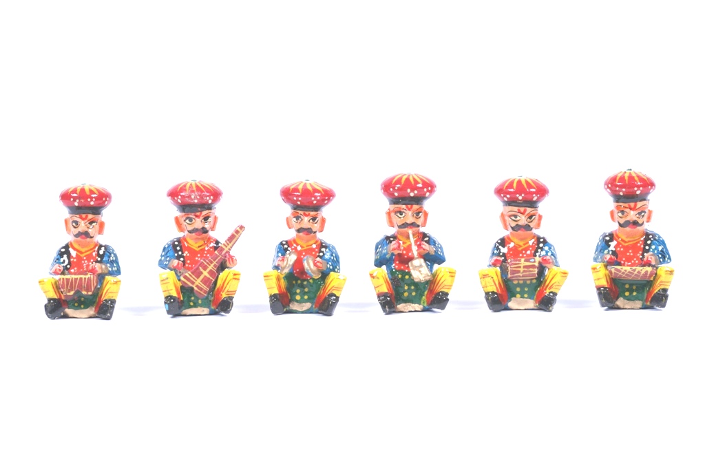 Banarasi Wood Music Man Set - Red