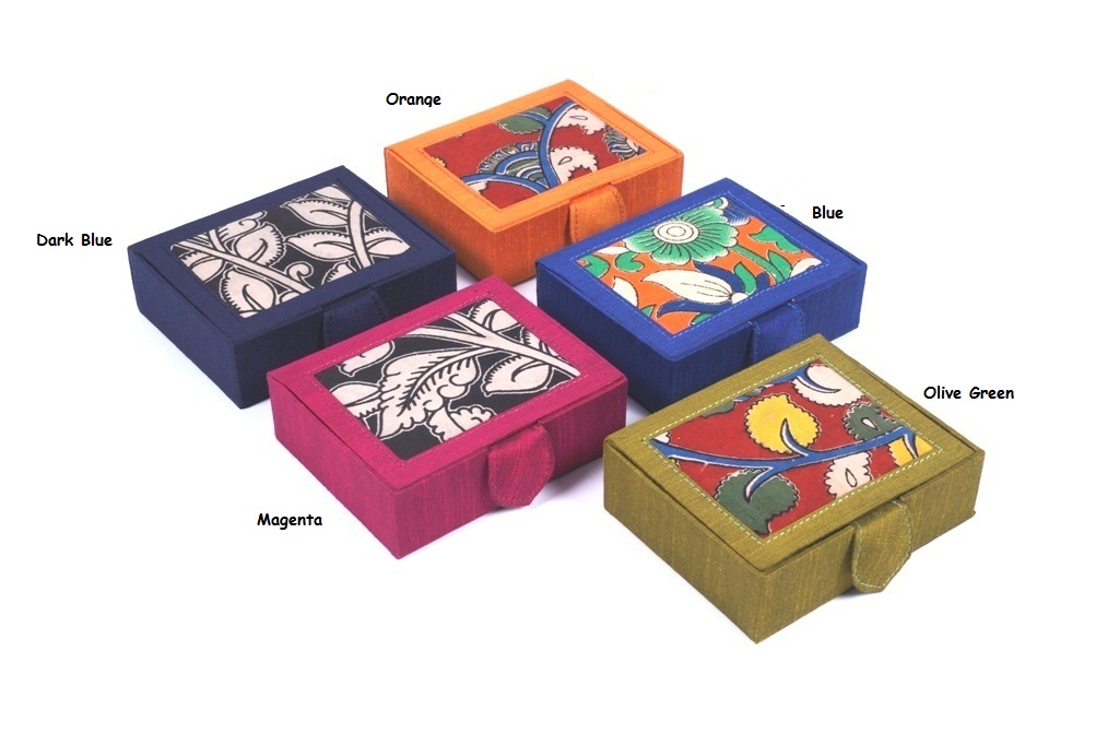 Kalamakari Silk Jewelry Partition Box