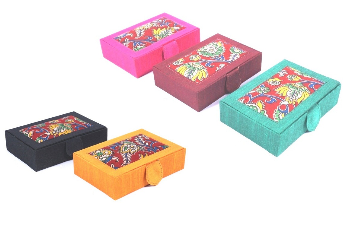 Kalamakari Silk Compact Jewelry Box