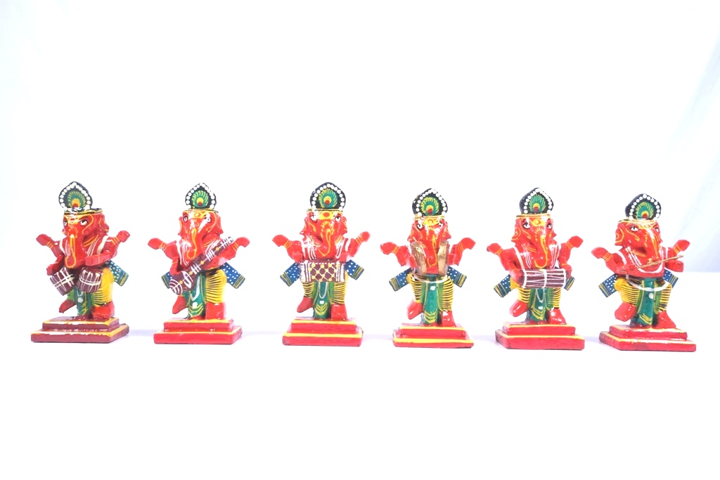 Banarasi Wood Ganesha Music Set