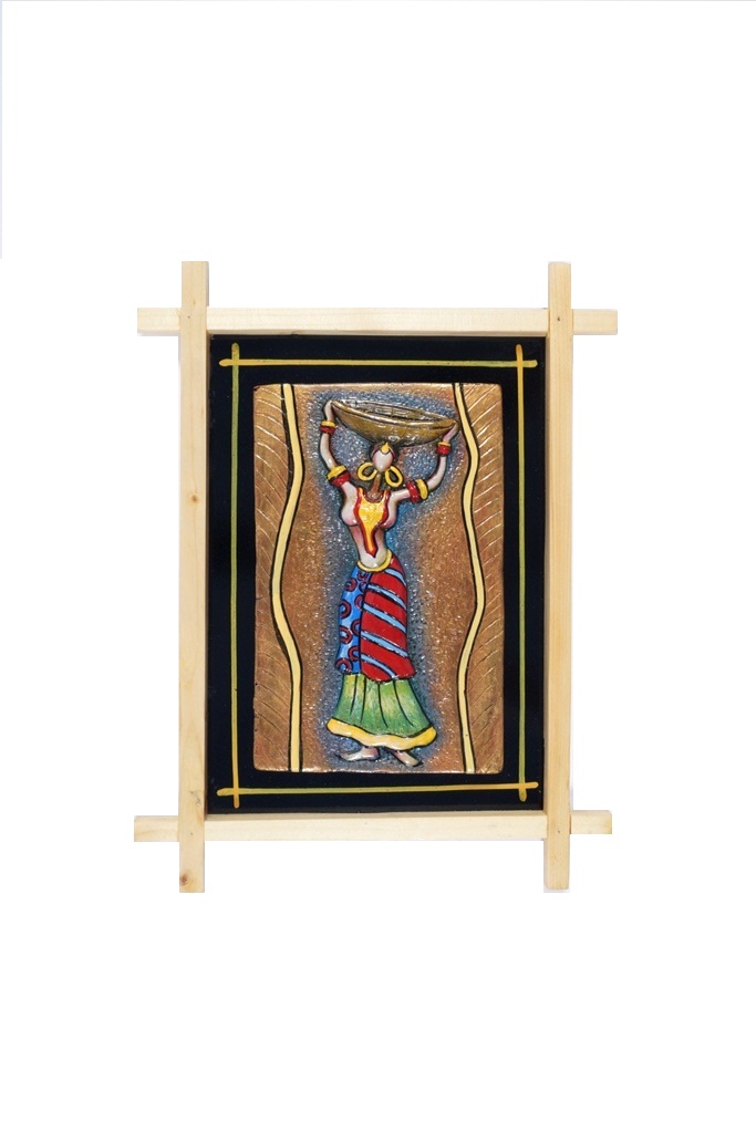 Terracotta Wood Frame - Lady With a Pot 17"