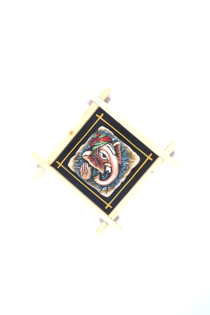 Terracotta Wood Frame - Ganesha 8.5"