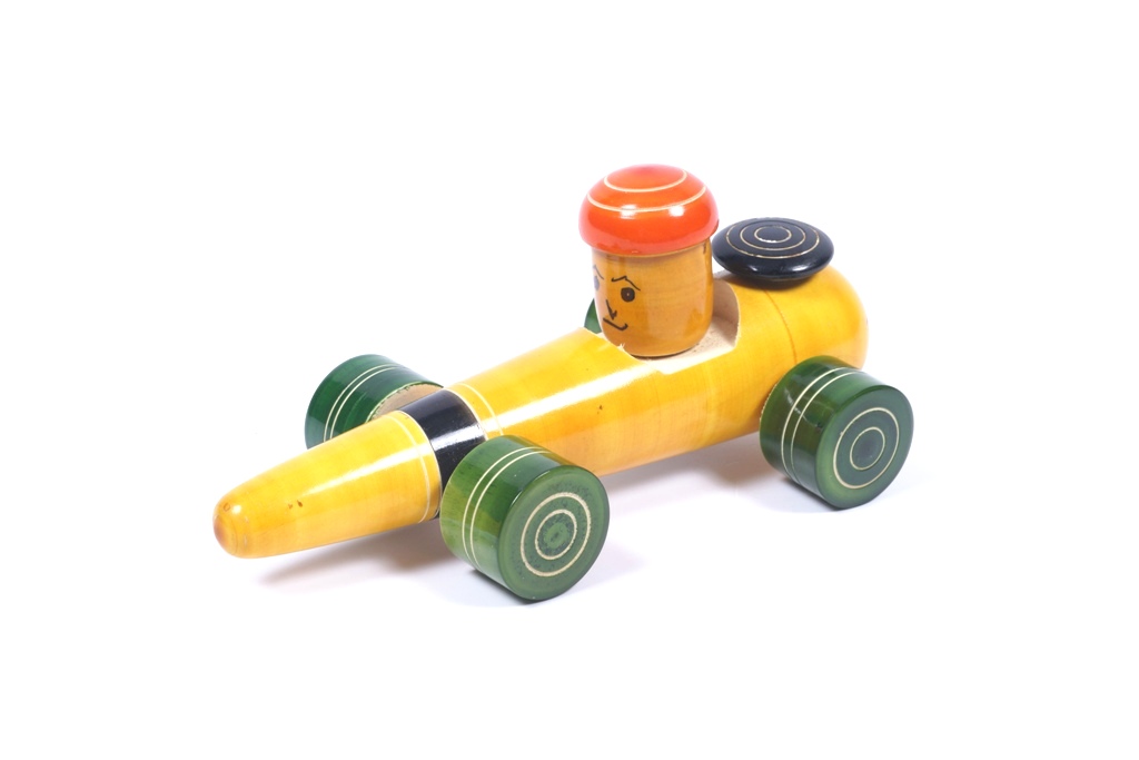 Handcrafted Wooden Channapatna wooden Toy Car in Yellow