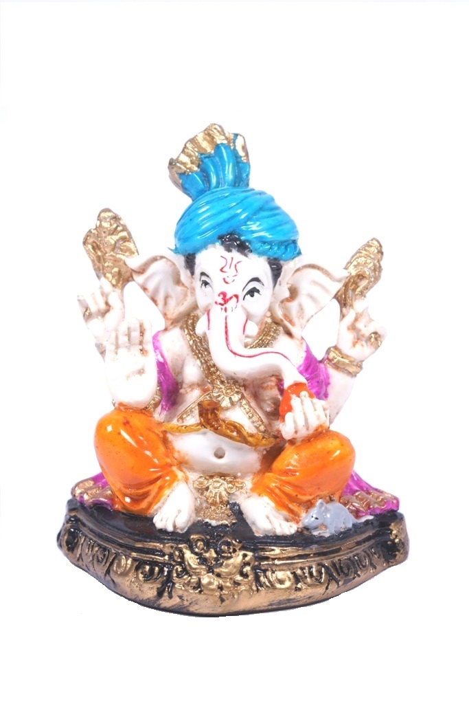 COLOURFUL GANESHA IDOL - SMALL