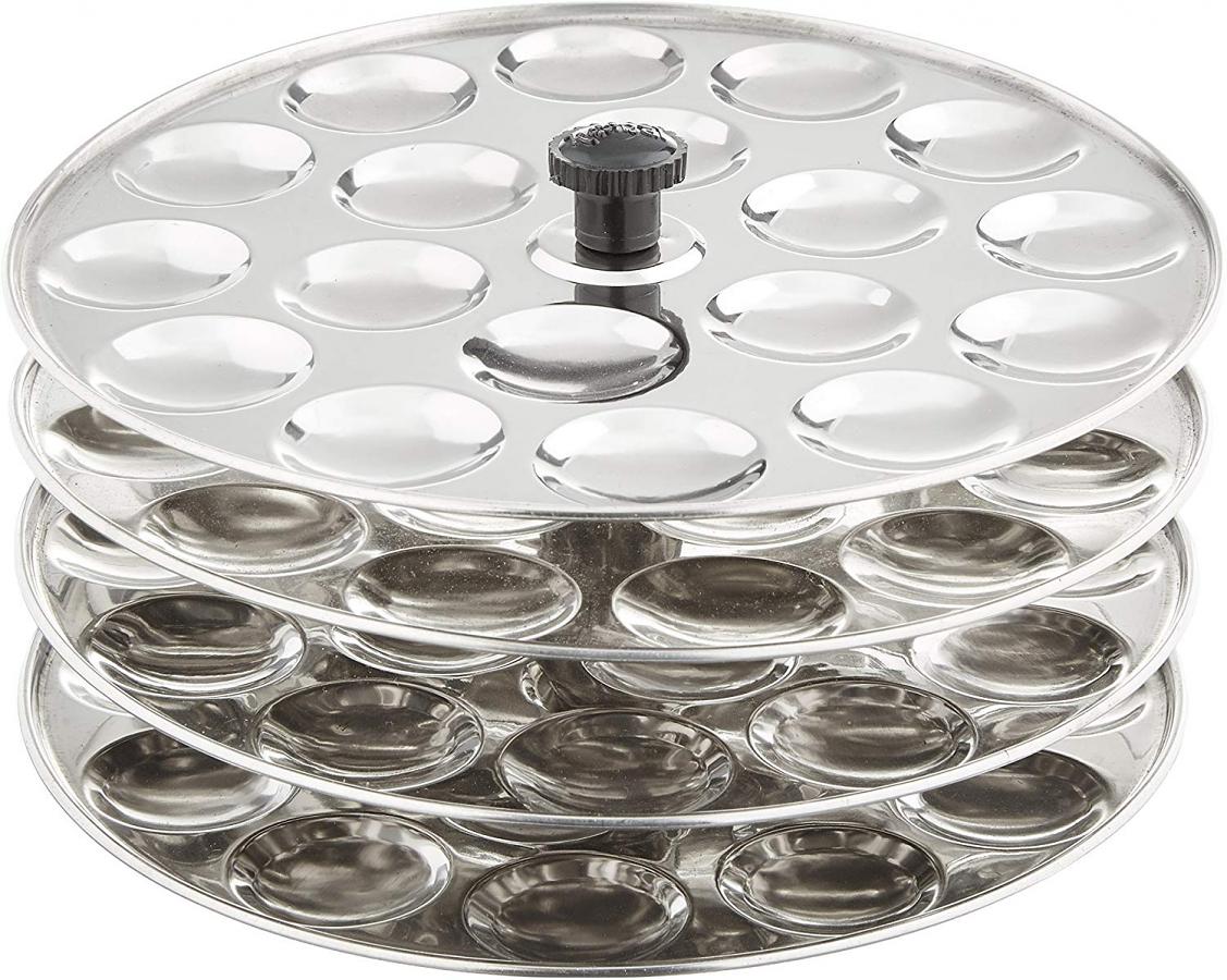 Tabakh 4-Rack Stainless Steel Mini Idli Stand, Makes 72 Idlys Tabakh 4-Rack Stainless Steel Mini Idli Stand, Makes 72 Idlys