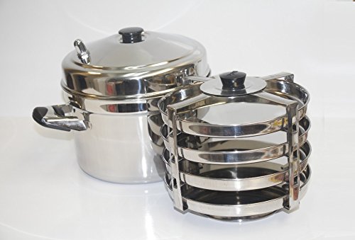 Tabakh DC-204 4-Plate Stainless Steel Dhokla Stand with Cooker, Large, Silv Tabakh DC-204 4-Plate Stainless Steel Dhokla Stand with Cooker, Large, Silv