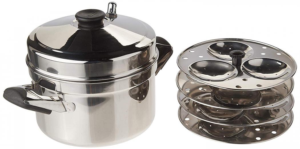Tabakh HIC-204 4-Rack Stainless Steel Idli Cooker w/ Hawkins Type Stand Tabakh HIC-204 4-Rack Stainless Steel Idli Cooker w/ Hawkins Type Stand