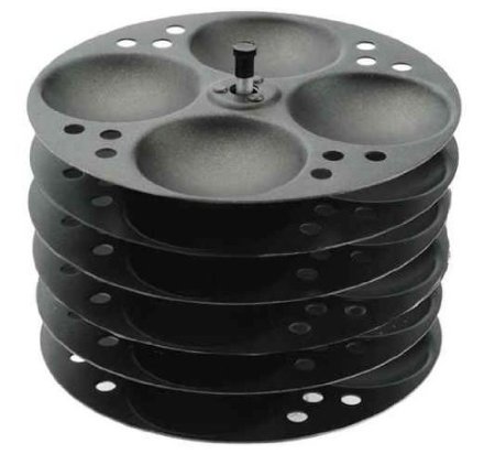 Tabakh Non-Stick 6-Plates Racks Idly Stand, 24 Idlis,Black,Large Tabakh Non-Stick 6-Plates Racks Idly Stand, 24 Idlis,Black,Large