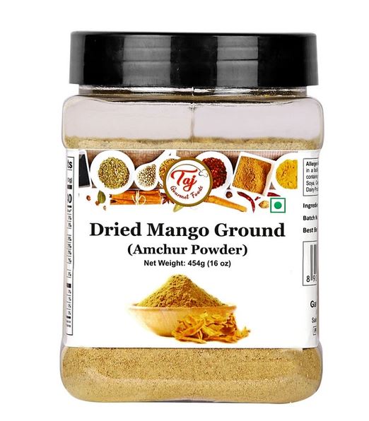TAJ Amchur Powder (Dried Mango Powder) 16oz, Jar