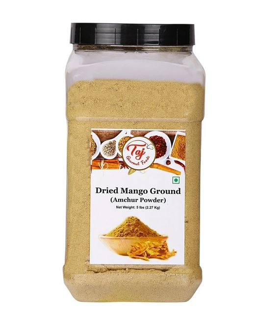 TAJ Amchur Powder (Dried Mango Powder) 5 Pounds, Jar
