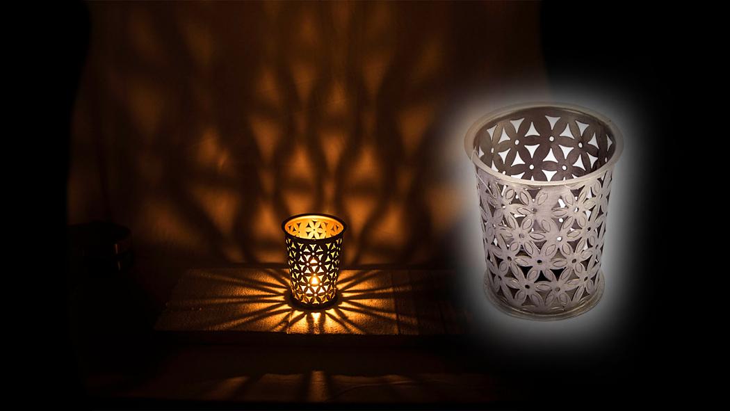 Metal Candle Holder w/ Cut Work Jaali Design Gift & Decor Metal Candle Holder w/ Cut Work Jaali Design Gift & Decor