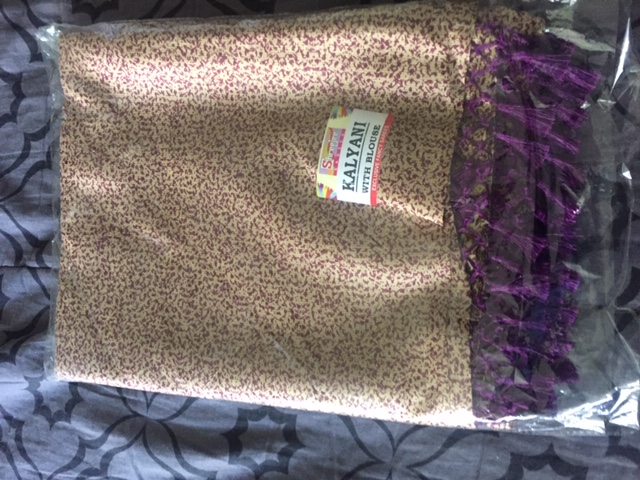 Purple Gold Tussar Silk Saree