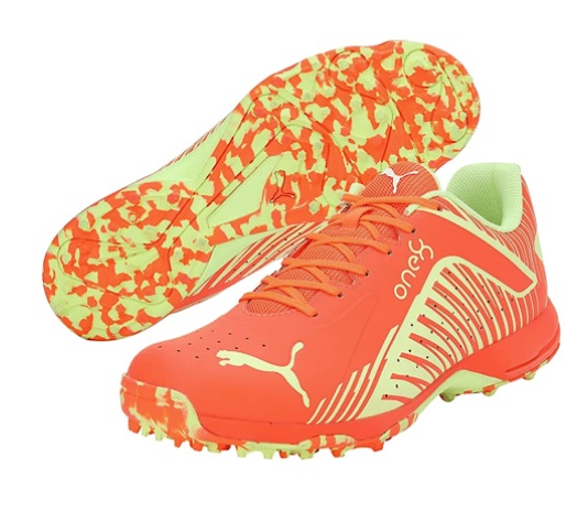 PUMA 22 FH RUBBER Cricket SHOES (ULTRA ORANGE/FAST YELLOW)