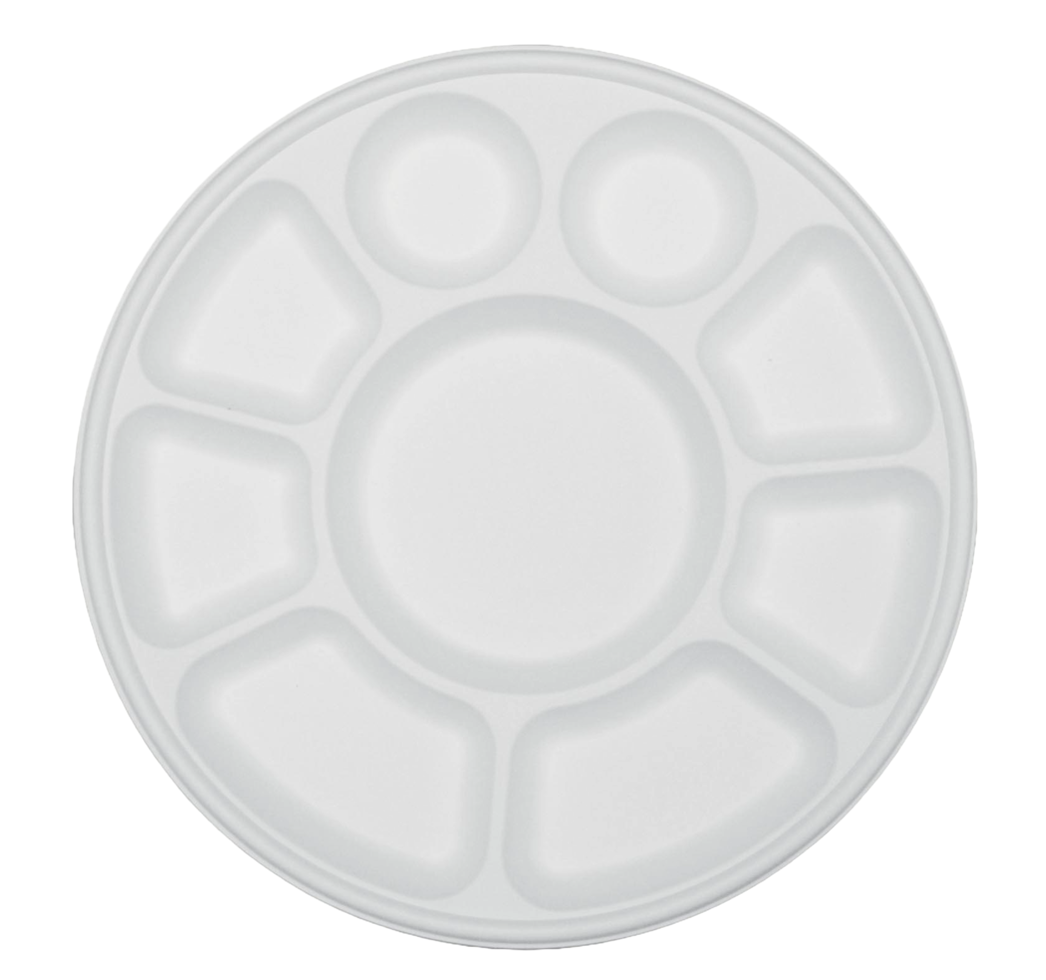 Eco-Friendly 9 Compartment Thali Biodegradable White Plates - 100 Pack Eco-Friendly 9 Compartment Thali Biodegradable White Plates - 100 Pack