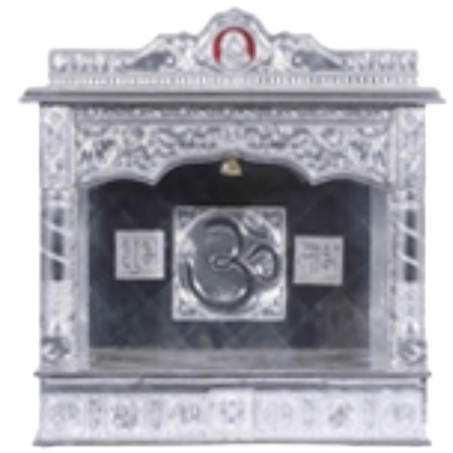 Silver Mandir for Home - Pure Silver Color - Without Door (Large) 